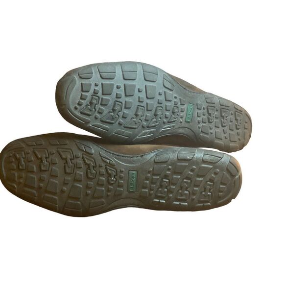 LL Bean Brown Suede Leather Driving Moccasin Loafers Rubber Soles Size 11D - Picture 6 of 6